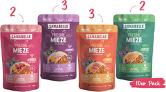Sanabelle Freshe Mieze - Mixtray | 10 x 100 g de mélange | 4 délicieuses variétés de nourriture pour chats à essayer | Nourriture humide pour chats cuite à la vapeur, comme fraîchement cuite