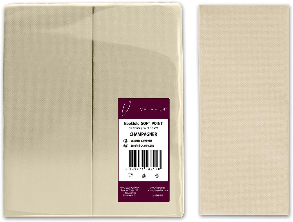 Șervețele Soft Point 50, pliere 1/8, de înaltă calitate, șervețel de unică folosință, 32X38 cm, șampanie