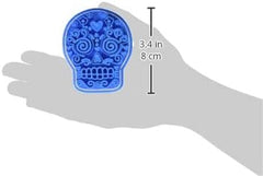 Biscuits aux chips mexicains crâne d'Halloween bleu 8 x 7 x 1,5 cm