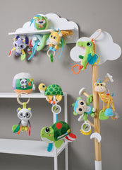 Chicco Easy Grab Turtle Toy, jucărie moale pentru bebeluși cu clopoțel, oglindă, inel din plastic și mărgele, ușor de prins, promovează dezvoltarea abilităților tactile și vizuale, 0-18 luni Jucarii Bebe Naty Shop