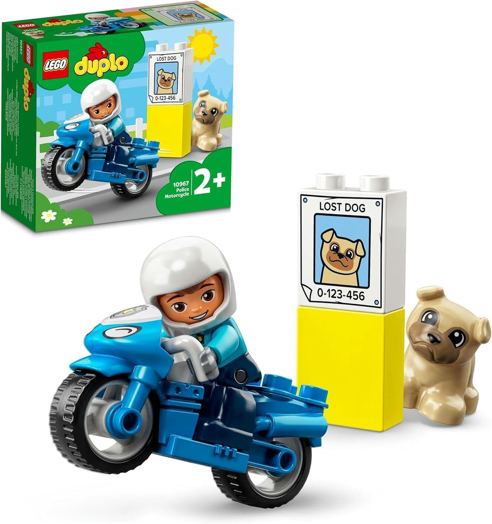 LEGO 10967 La moto de police DUPLO, jouet de police pour les tout-petits à partir de 2 ans, jouet idéal pour la motricité de bébé, ensembles de construction de moto jouet Besuche den LEGO-Store Single