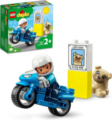 LEGO 10967 La moto de police DUPLO, jouet de police pour les tout-petits à partir de 2 ans, jouet idéal pour la motricité de bébé, ensembles de construction de moto jouet Besuche den LEGO-Store Single