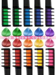 Kalolary 10PCS Pieptene cu cretÄ pentru pÄr, vopsea temporarÄ pentru pÄr Pieptene cu cretÄ pentru pÄr lavabil Culoare non-toxicÄ pentru fete DIY Cosplay Carnaval CrÄciun Valentine's Day Petreceri aniversare Vopsea pentru par Naty Shop