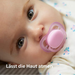 Philips AVENT Lot de 4 sucettes Ultra Air légères et respirantes : 2 sucettes phosphorescentes et 2 sucettes de jour, 18 mois+ (Modèle SCF349/43)