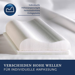 Oreiller Billerbeck S20 Visco - Oreiller cervical - Oreiller 40 x 80 cm - Oreiller de soutien cervical avec noyau Visco High-Tech
