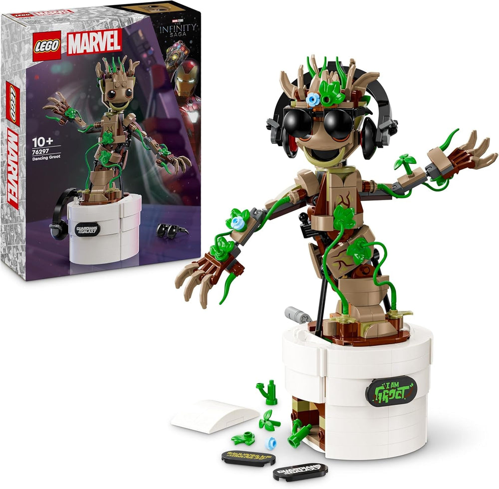 LEGO | Marvel Tanzender Groot - Animierte Minifigur eines Charakters aus Guardians of the Galaxy - Interaktives Spielset - Kreatives Spielzeug - Superhelden Geschenk für Jungen und Mädchen - 76297