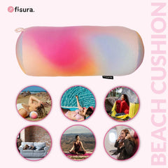 Oreiller de plage FISURA, dégradé de couleur, 29 x 12 cm, oreiller de relaxation, rose, oreiller de voyage original, oreiller de camping en polyester, oreillers de voyage Naty Shop non assemblés