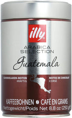Cafea Illy, boabe de espresso din Selecția Arabica din Guatemala - pachet conținând 2 doze a câte 250g fiecare