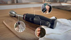 Bosch Batteur sur socle Ergomaster Serie 4, 1000 Watt, Edelstahl-Mixstab, Zerkleinerer, Mix-/Messbecher, Schwarz Kitchen Naty Shop