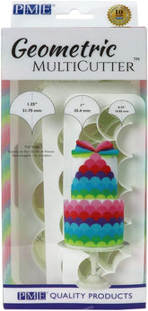 GMC194 Formes géométriques multiples de biscuit – Écailles de poisson/pétoncle, lot de 3 formes géométriques de biscuit, écailles de poisson, petites, moyennes et grandes tailles, plastique ABS, multicolore