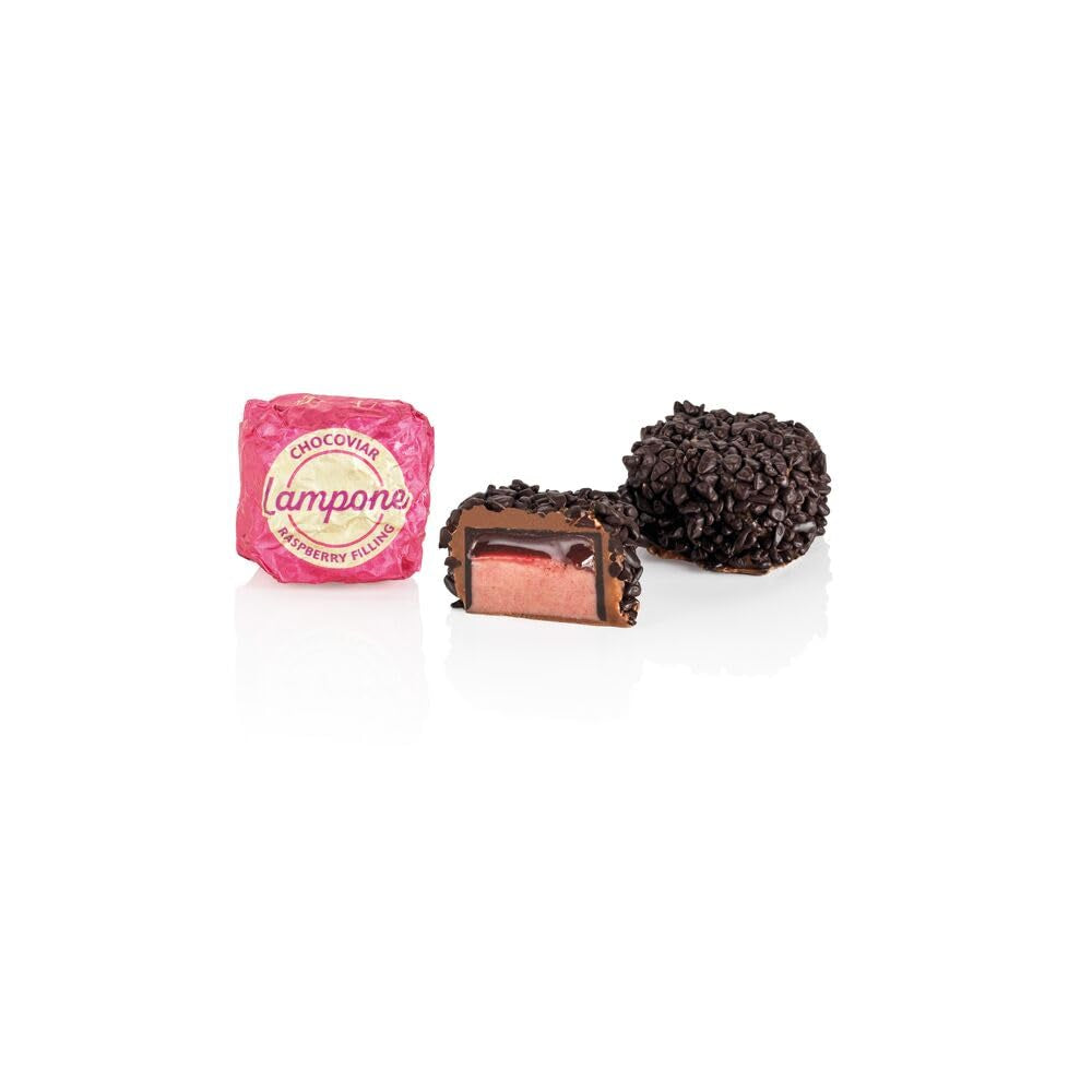 Venchi – Chocoviar Framboise, pralines en sachet de 1 kg, au chocolat noir, sans gluten, sans colorants artificiels et sans conservateurs