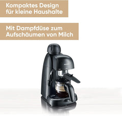 Machine à expresso SEVERIN KA 5978 (comprend un bol de service et une cuillère doseuse, jusqu'à 4 tasses) noir, Standard