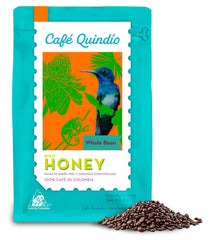 Café de spécialité Café Quindio - Grains de café 100% Arabica, Colombie - aux notes naturelles de miel léger (250g) - idéal pour les machines à café filtre ou porte-filtre