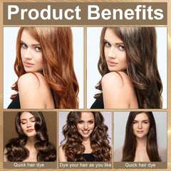 Shampoing pour coloration de cheveux, shampoing pour coloration instantanée 3 en 1, shampoing pour coloration instantanée des cheveux, shampoing pour coloration de cheveux noirs, shampoing pour coloration de cheveux (brun clair) Naty Shop Hair Dye