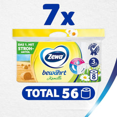 Zewa Proven Camomille Papier toilette avec paille 7X 8Rolls
