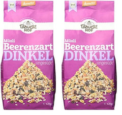 Muesli d'Épeautre aux Baies, Non Sucré, 425g (Pack de 2)