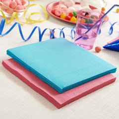 50 serviettes, coton, 33 x 33 cm, 2 épaisseurs, turquoise, cellulose Fsc, 33 x 33 cm (lot de 3)