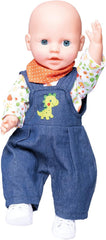 Heless 1115 - Kit d'accessoires pour chiots dans un design dinosaure, 3 pièces avec des pantalons, un t-shirt et un tissu, taille 28 - 35 cm