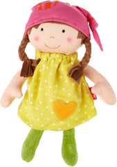 SIGIKID 39411 Petite poupée douce fille, jouet pour bébé, recommandé à partir de 6 mois, jaune