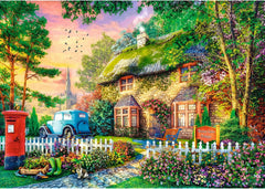 Trefl Premium plus Quality - Puzzle Tea Time: Houses Stoney Lane - 1000 elemente, Serie de imagini nostalgice pictate, Potrivirea ideală a pieselor, Pentru adulți și copii de la 12 ani Puzzle Naty Shop