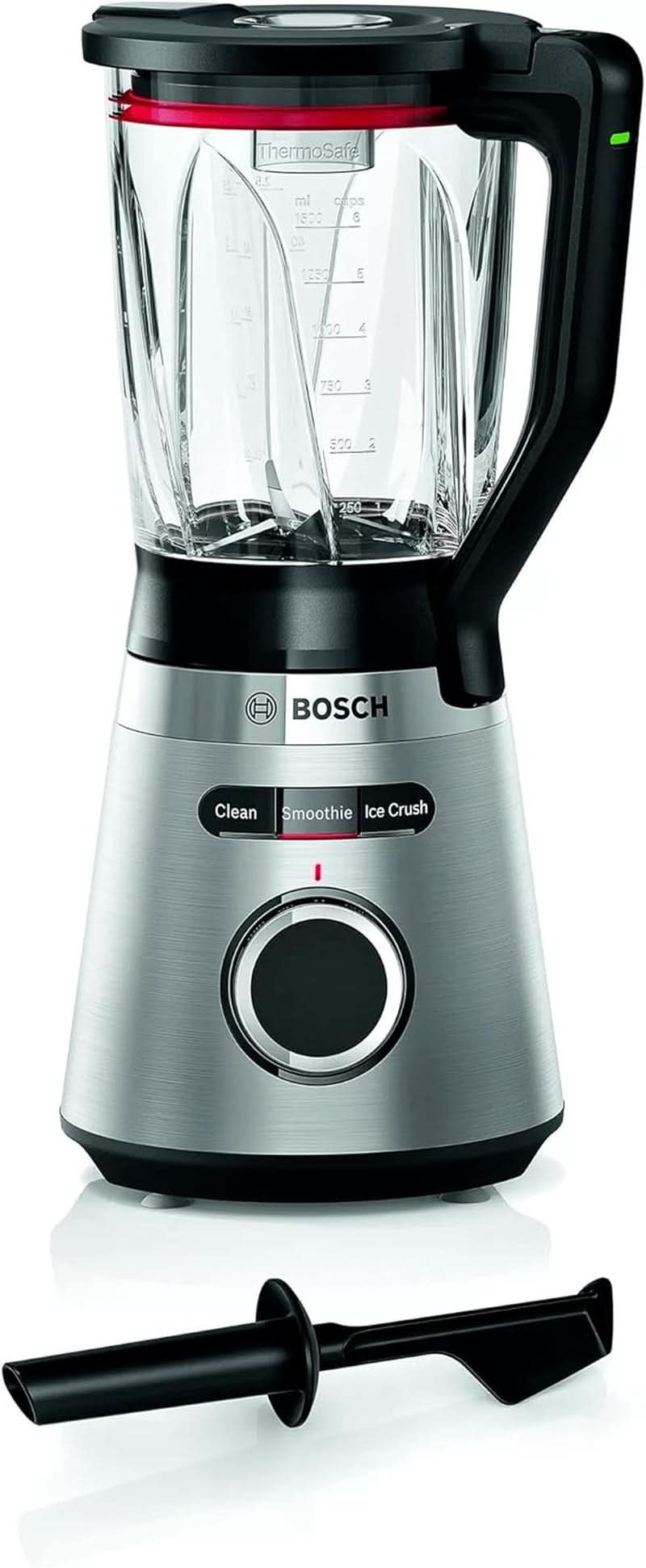 Bosch Standmixer Vitapower Serie 4 MMB6382M, Edelstahl-Klingen Made in Germany, 1,5L Thermosafe Glasbehälter, Stopfer, Sicherheitsdeckel, Spülmaschinengeeignete Teile, 30,000 U/Min, 1200 W, Edelstahl Bucatarie Naty Shop Standmixer