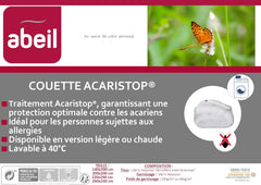 Abeil Housse de couette Acaristop à effet anti-acariens et antibactérien, polyester, blanc, 140 X 200 cm Couettes et couettes Naty Shop