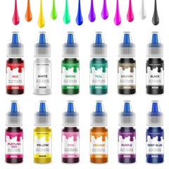 Lot de 12 ou 16 colorants alimentaires liquides Naty Shop 12 colorants