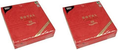50 Serviettes Premium "Collection ROYAL" Pliage 1/4 40 cm x 40 cm Rouge Haute Qualité "Ornements" (Lot de 2)