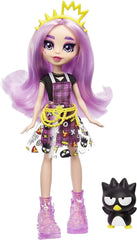 Mattel Hello Kitty GWW98 - Figurine Sanrio Badtz-Maru et poupée Jazzlyn (env. 25,4 cm) avec vêtements et accessoires, cheveux longs lilas et tenue tendance, idéales pour les enfants à partir de 3 ans