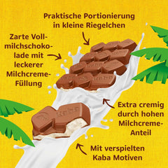 Barre de chocolat fourrée au chocolat au lait entier et à la crème de lait Kaba Barre de 90 g de chocolat fondant avec crème de lait légère et saveur originale Kaba (paquet de 2)