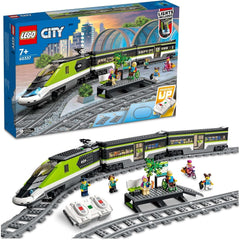 Train express de passagers LEGO City, ensemble de train télécommandé, jouet ferroviaire avec phares, 2 wagons et 24 éléments de voie, cadeau pour enfants, garçons et filles 60337 Ensembles de construction Besuche den LEGO-Store Single