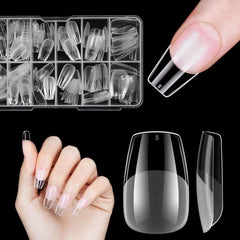 Unghii false scurte, model balerină, 120 bucăți, pentru lipire, 12 dimensiuni, unghii artificiale scurte, gel moale, acoperire completă, vârfuri de unghii pentru unghii cu gel scurte, S