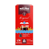 Caffè Mauro Torrefazione Kaffeekapseln Espresso Original, Intensität 10/10-50 Kapsel aus Aluminium - Compatible avec Nespresso* Haushalts-Espressomaschinen - Hergestellt en Italien