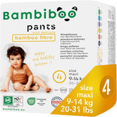 Bambiboo Couches jetables, respectueuses de la peau, fibre de bambou fine - Couches pour bébé - Couvre-couches jetables - Protection de la peau sensible - Très absorbante - Taille 4 (Maxi), 16 pièces
