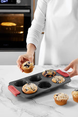 Lékué Muffin-Backform, Antihaftbeschichte, Metall, 6 Mulden Moules et plaques à pâtisserie Naty Shop
