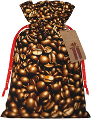 Lustige geröstete Kaffeebohnen, Weihnachtsbeutel mit Kordelzug, robuste, 11,9 x 17,5 cm, geeignet für Partygeschenke und Geschenkverpackung, 1 Stück
