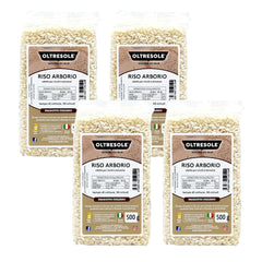 Riz Arborio italien artisanal, riz à gros grains et féculent, idéal pour les soupes, risottos et salades de riz, emballé sous vide en 2 sacs de 1 kg