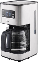 Machine à expresso AEG Deli 5, 1,5 l, minuterie programmable, fonction maintien au chaud, arrêt de sécurité, indicateur de niveau d'eau, dosage optimal, fonction anti-goutte, acier inoxydable, CM5-1-6ST