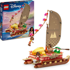 LEGO ǀ Disney Vaiana 2 : Vaianas Abenteuerfloß - Spielzeug Boot mit Textilsegel, abnehmbarem Deck, Lagerfeuer & 3 Minifiguren, inkl. Loto et Moni – Jeux pour filles à partir de 6 ans et fans – 43270