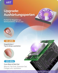 Melodysusie Lampe UV portable avec support pour ongles en gel, mini lampe UV LED rechargeable avec écran LCD, petite lampe UV portable avec 2 minuteries, sèche-ongles pour tous les types de vernis gel UV (blanc)