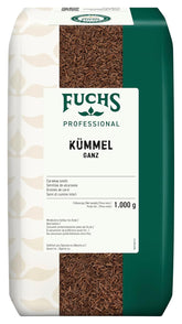 Fuchs Professional - Kümmel ganz | Ungemahlen, zum Würzen von Bratkartoffeln oder Krautgerichten | Profi-Qualität für Großverbraucher und Gastronomie | 1 kg im recyclebaren Beutel