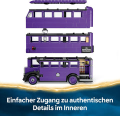 LEGO Harry Potter Abenteuer mit dem Fahrenden Ritter - Spielzeug aus der Zauberwelt mit 5 Minifiguren und Zubehör mit Zauberstäbe – Geschenk für Mädchen und Jungen ab 8 Jahren – 76446