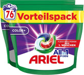 Détergent Ariel PODS tout-en-1, 76 lavages, détergent de couleur, nettoyage brillant, détergents à lessive Naty Shop 76 capsules, nouveau modèle
