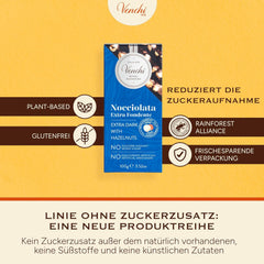 Venchi - Pack de 6 tablettes de chocolat noir aux noisettes, 600g - Sans sucre ajouté - Sans édulcorants artificiels - Sans gluten - Vegan - Idée cadeau