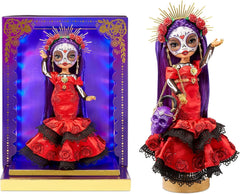Rainbow High 2022 Celebration Edition Día De Los Muertos - Maria Garcia - Sammler-Modepuppe (28 cm) avec Gesichtsbemalung et Calavera-Handtasche - Leuchtdisplay et Premium-Accessoires