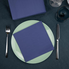 Serviettes en papier Renova, bleu doré - 40 serviettes