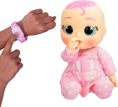 Cry Babies Magic Tears Newborn Coney-Deluxe poupée interactive nouvelle poupée avec un brassard magique, le vrai bébé est là pour bébé. -Jouets cadeaux pour les enfants à partir de 18 mois