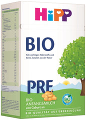 Lapte pentru sugari organic HiPP PRE (4 x 600g), de la naștere, conține doar lactoză ca și carbohidrat, de cea mai bună calitate organică