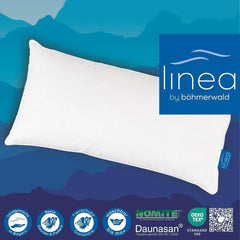 LINEA by Böhmerwald - Cosy - Oreiller Balance de haute qualité, 40X80, 70% plumes classe 1, 30% duvet neuf, adapté aux allergies, lavable jusqu'à 60°C, fabriqué en Allemagne Oreillers standards Naty Shop