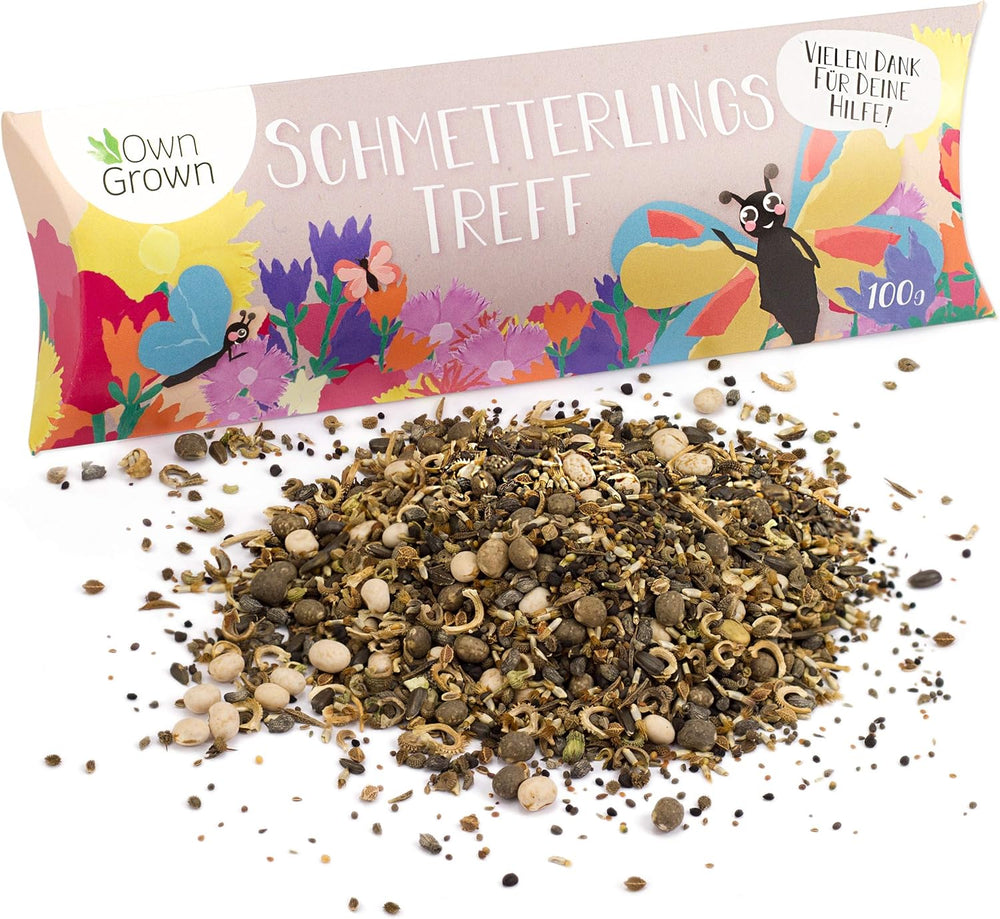 Mélange de fleurs Butterfly Meeting : 100 g de graines de fleurs de papillon de qualité supérieure – Graines d'abeilles respectueuses des insectes, graines de fleurs vivaces et annuelles pour les prairies – Graines de fleurs sauvages de OwnGrown